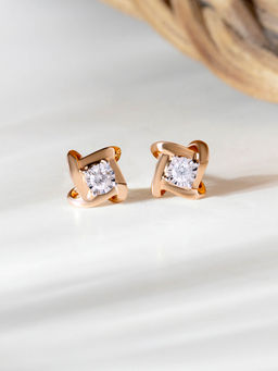 Mia by Tanishq - Basketry Radiance Gold and Diamond Stud Earrings