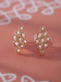 Mia by Tanishq - Kollam Wander Gold and Diamond Stud Earrings