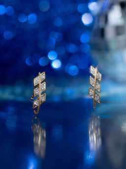 Mia by Tanishq - Electric Sequin Gold and Diamond Stud Earrings