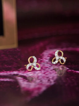 Mia by Tanishq - Bold Glimmer Gold and Diamond Stud Earrings