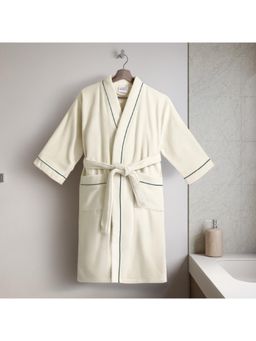 SPACES - White Spaces Exotica Cotton 350 GSM Dobby Solid Premium Medium Bath Robe