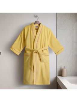 SPACES - Yellow Spaces Exotica Cotton 350 GSM Dobby Solid Premium Medium Bath Robe