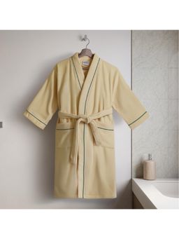 SPACES - Beige Spaces Exotica Cotton 350 GSM Dobby Solid Premium Medium Bath Robe