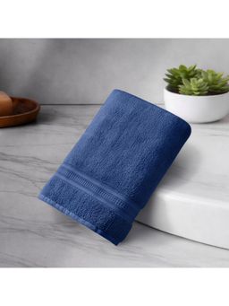 SPACES - Navy Blue Spaces Opulent Cotton 550 GSM Dobby Plain Bath Towel