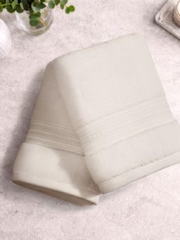 SPACES - White Spaces Opulent Cotton 550 GSM Dobby Solid Premium Hand Towels (Pack of 2)