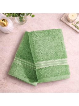 SPACES - Light Green Spaces Swift Flow Cotton 500 GSM Dobby Solid Hand Towels (Pack of 2)