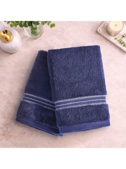 SPACES - Navy Blue Spaces Swift Flow Cotton 500 GSM Dobby Solid Hand Towels (Pack of 2)