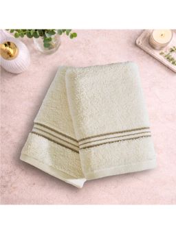 SPACES - Beige Spaces Swift Flow Cotton 500 GSM Dobby Solid Hand Towels (Pack of 2)