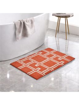 SPACES - Rust Spaces Jacaqua Polyester 1677 GSM Machine Tufted Geometric Large Bath Mat