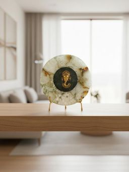 Homearte - Agate Metal Ganesha Big Showpiece with Metal Stand