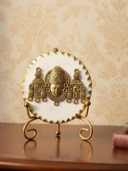 Homearte - Marble Metal Venketeshwar Showpiece with Metal Stand