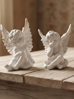 Homearte - Twin Baby Angels Showpiece (Pack Of 2)