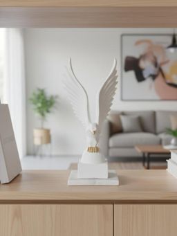 Homearte - White Eagle with Square Marble Base Showpiece