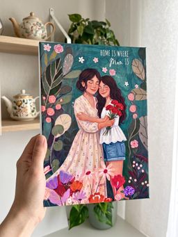 THE ZAPPY BOX - Where Love Blooms Mother and Daughter Canvas Frame