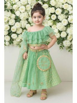 The Little Tales - One shoulder blouse chanderi Lehnga And Dupatta(MAASI KI SHAADI)