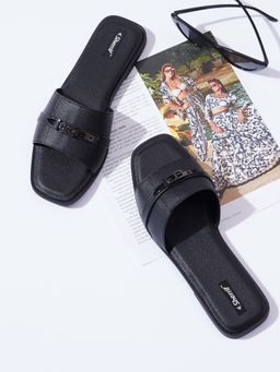 Sherrif Shoes - Women Black Comfortable Flats
