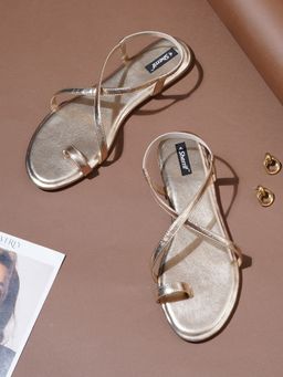 Sherrif Shoes - Women Gold Comfortable Sandals