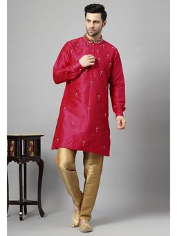 UTSAV FASHION - Floral Pink Beads and Stones Straight Kurta and Pant