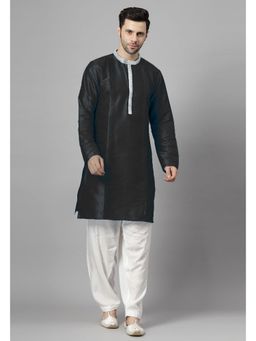 UTSAV FASHION - Black Embellished Pleated Straight Kurta with Salwar