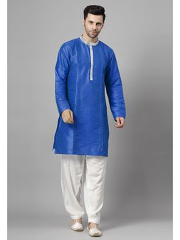 UTSAV FASHION - Blue Embellished Pleated Straight Kurta with Salwar