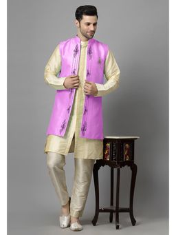 UTSAV FASHION - Men Purple Ethnic Beads and Stones Kurta Pant and Jacket