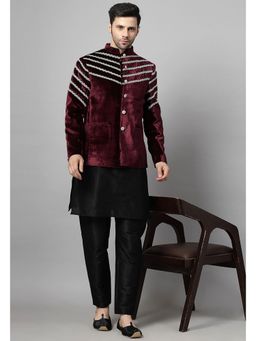 UTSAV FASHION - Men Maroon Kurta Pant and Jacket