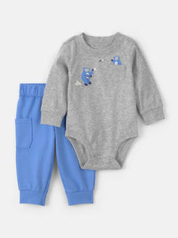 Carter's - Baby Boy 2 Piece Bear Long Sleeve Bodysuit and Pant Set - Assorted