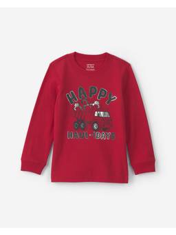 Carter's - Toddler Boys 'Happy Haul-idays' Christmas Long-Sleeve Graphic Tee - Red