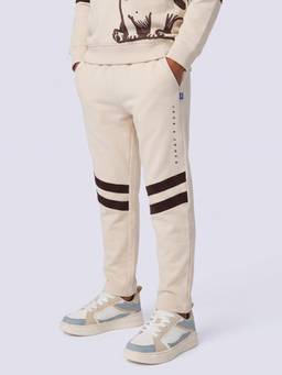 Jack & Jones Junior - Boys Beige Printed Sweatpants