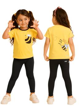 PILOLO - Soft Cotton Lycra Pocket Top and Bottom Set for Girls