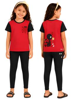 PILOLO - Soft Cotton Lycra Pocket Top and Bottom Set for Girls