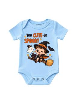 KNITROOT - Halloween Theme Too Cute To Spook! Printed Onesie - Blue