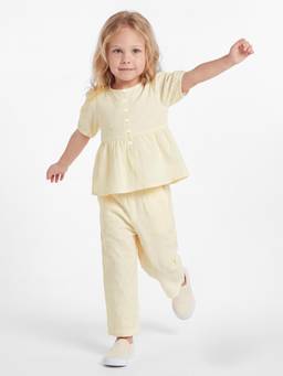 max - Girls Floral Embroidered Trousers Set