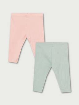 max - Girls Ribbed Leggings - Pack of 2