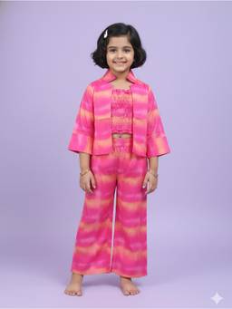 Cutiediva - Floral Printed Co Ord Set Pink