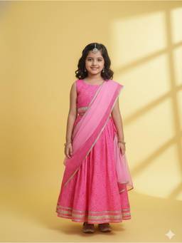 Cutiediva - Printed Lehenga and Choli Set