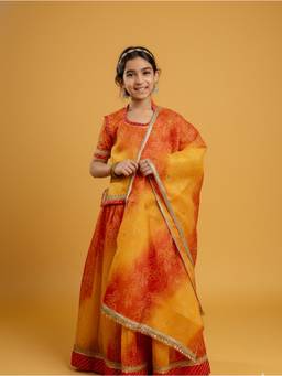 Cutiediva - Bandhani Printed Lehenga And Choli set