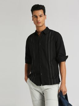 Pepe Jeans - Black Moren Y/D Twill Chambrey Engineering Stripes Shirt
