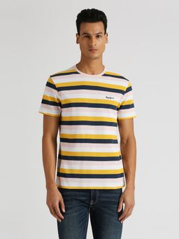 Pepe Jeans - Michael Popcorn Stripes T-Shirt Yellow