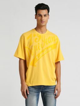 Pepe Jeans - Yellow Solid Brand Carrier Oversized T-Shirt