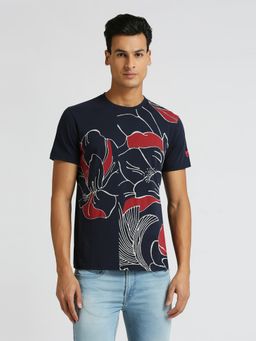 Pepe Jeans - Navy Blue Floral Print Short Sleeve T-Shirt