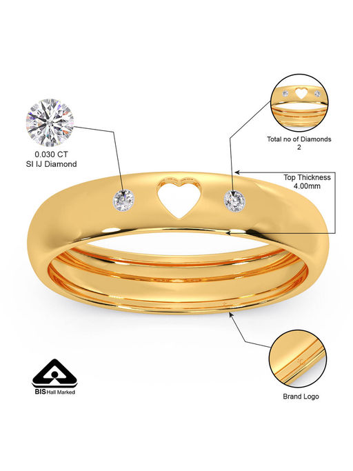 Gold Hallmarks Diamond Shaped Stamp Inside Ring Diamond Stamp