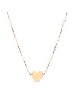 Candere by Kalyan Jewellers - BIS Hallmark 18K Rose Gold Tiny Heart with SI IJ Diamond Necklace