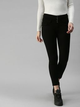 SHOWOFFFF - Womens Slim Fit Clean Look Black Jeans
