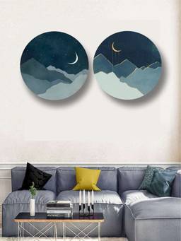 The Art House - Landscape Mountain Framed Wall Art (Pack of 2)