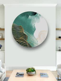 The Art House - Green Round Framed Wall Art
