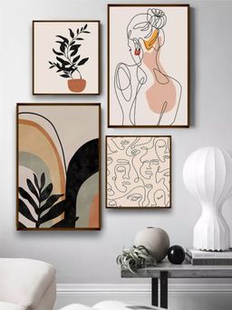 The Art House - Minimalist Framed Wall Art (Pack of 4)