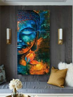 The Art House - Floral Buddha Framed Wall Art (Pack of 3)