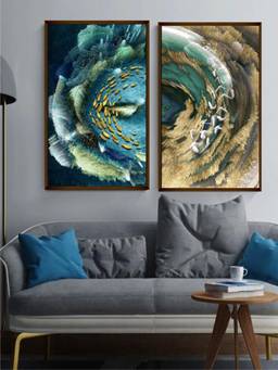 The Art House - Ocean Waves Framed Wall Art (Pack of 2)