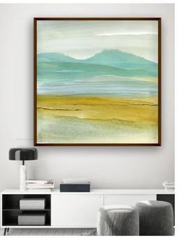 The Art House - Landscape Mountain Watercolour Framed Wall Art